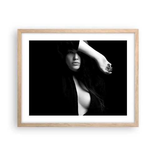Póster en marco roble claro - Escuela de seducción - 50x40 cm