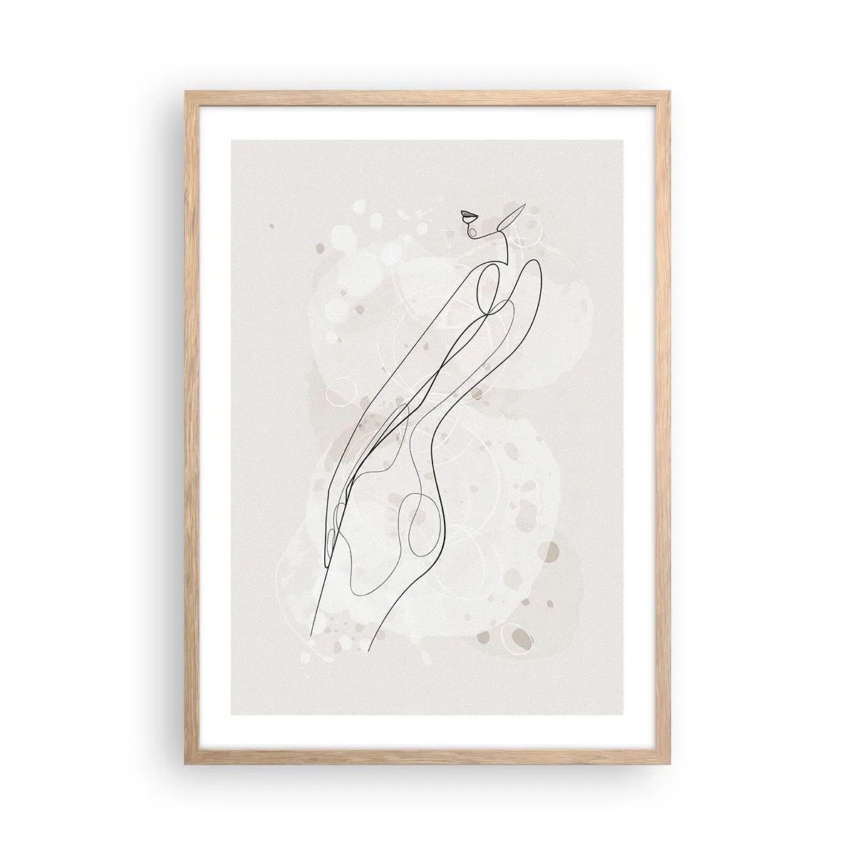 Póster en marco roble claro - Una mirada no dice nada y al mismo tiempo lo dice todo - 50x70 cm