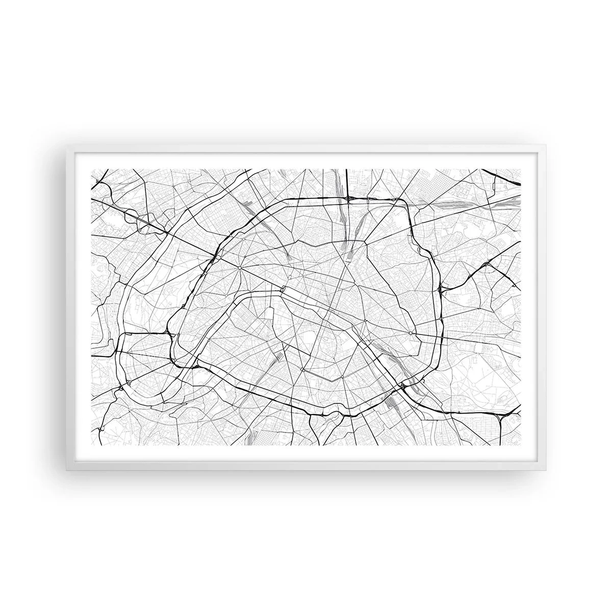 Póster en marco blanco - Flor de París - 91x61 cm