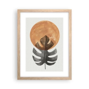 Póster en marco roble claro - Siempre el sol - 30x40 cm