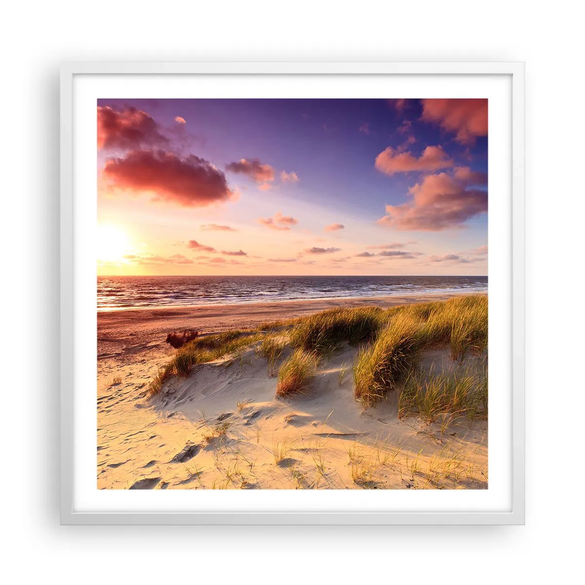 Póster en marco blanco - Se siente la brisa veraniega - 60x60 cm
