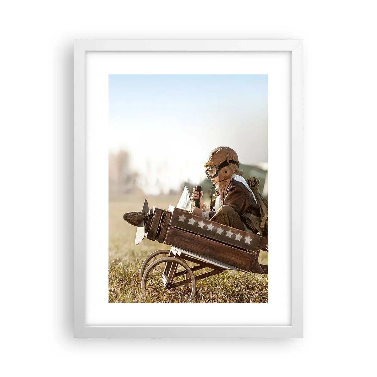 Póster en marco blanco - Despegue hacia un sueño - 30x40 cm