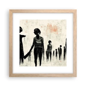 Póster en marco roble claro - Contra la soledad - 30x30 cm