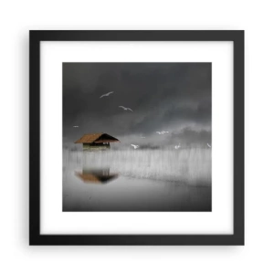 Póster en marco negro - Resguardo de la lluvia - 30x30 cm