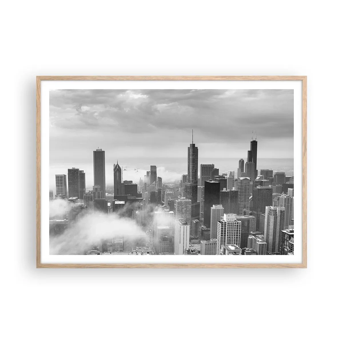 Póster en marco roble claro - Paisaje americano - 100x70 cm