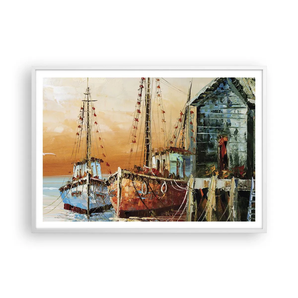 Póster en marco blanco - Regreso pacífico - 100x70 cm