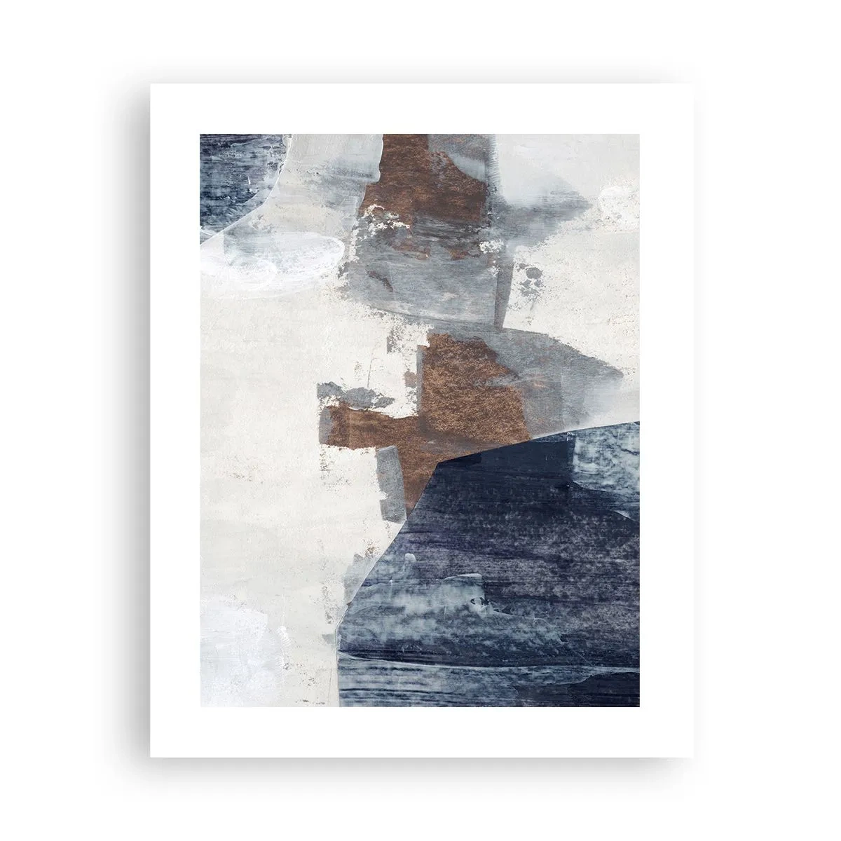Póster - Formas azules y marrones - 40x50 cm