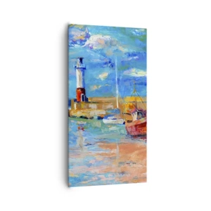 Cuadro sobre lienzo - Impresión de Imagen - Tarde en la bahía del arco iris - 65x120 cm