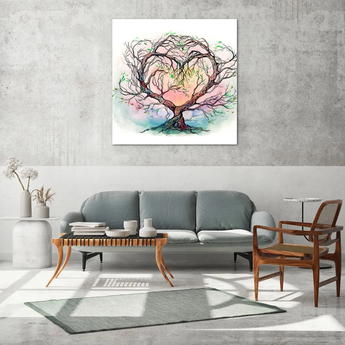 Cuadro sobre vidrio - Impresiones sobre Vidrio - Juntos contra los vientos - 40x40 cm