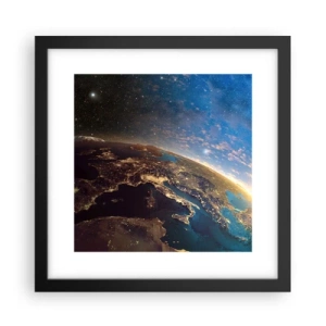 Póster en marco negro - Mirémonos a nosotros mismos desde la distancia - 30x30 cm