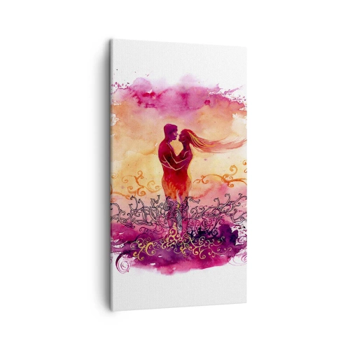 Cuadro sobre lienzo - Impresión de Imagen - ¡Un solo corazón! Necesito tan poco para ser feliz… - 45x80 cm