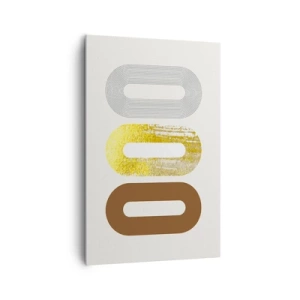 Cuadro sobre lienzo - Impresión de Imagen - Motivo abstracto de tres formas geométricas - 80x120cm - ¡Ooo! - Decoración de pared moderna para salón y dormitorio ARTTOR