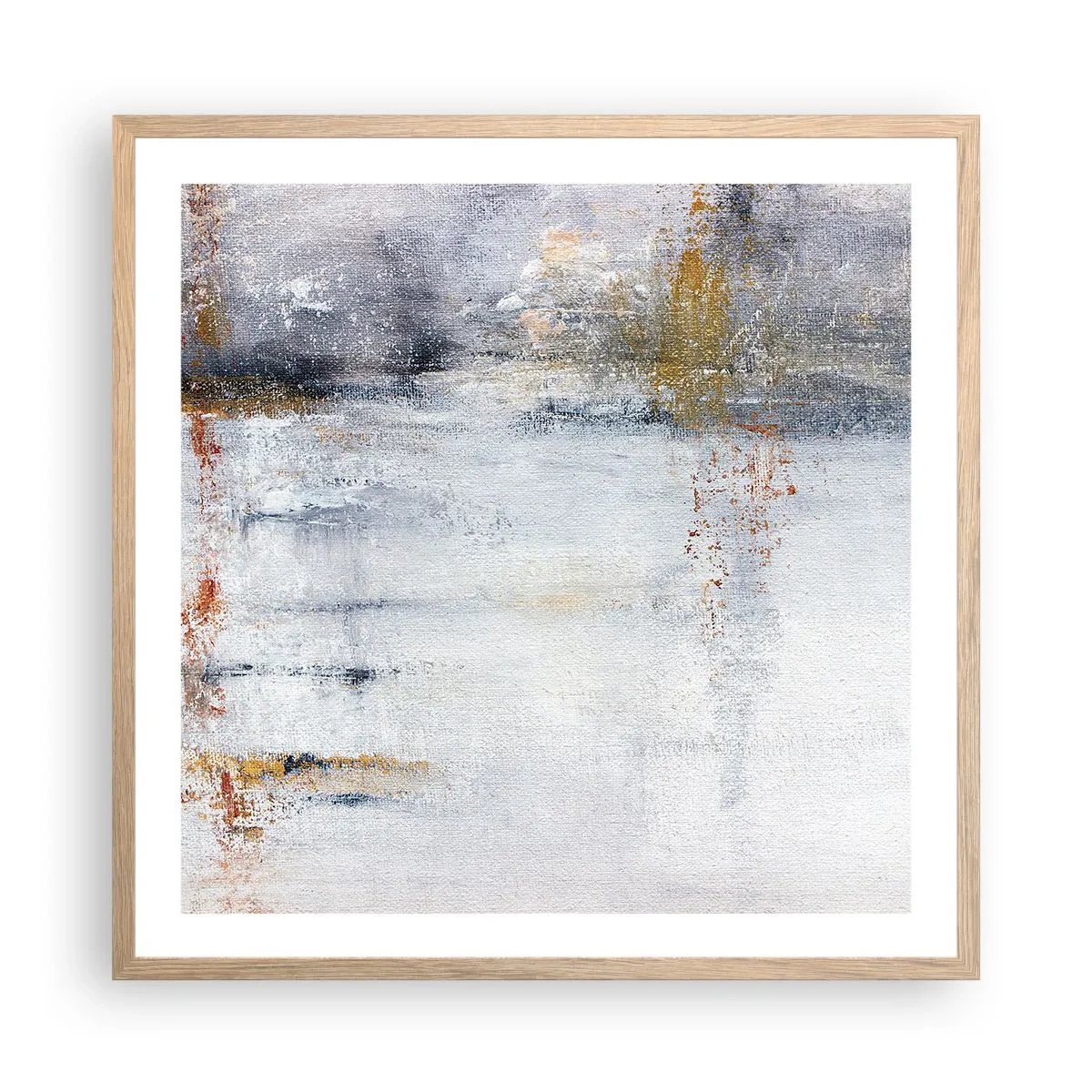 Póster en marco roble claro - Tras una cortina de aire - 60x60 cm