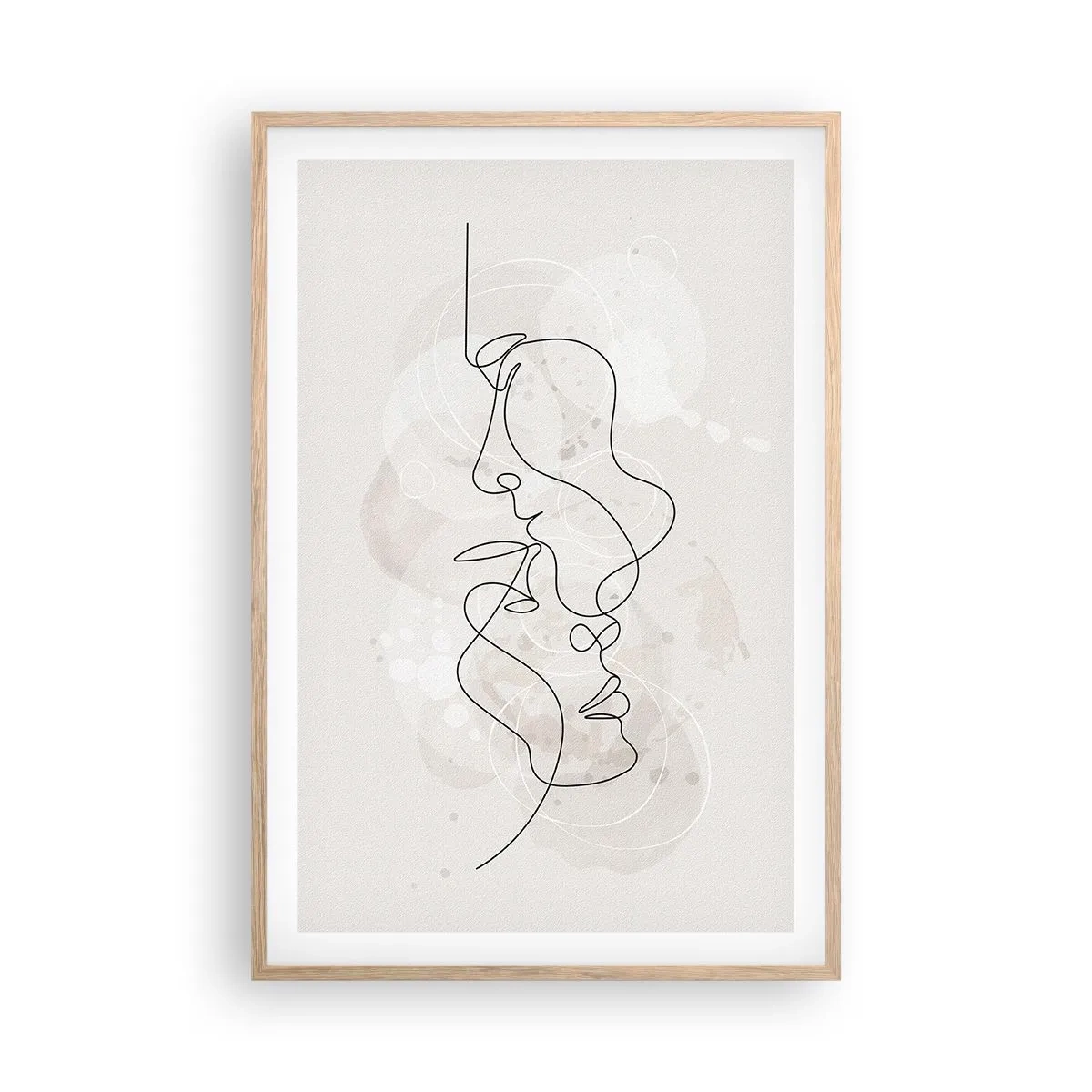 Póster en marco roble claro - En un abrazo - 61x91 cm