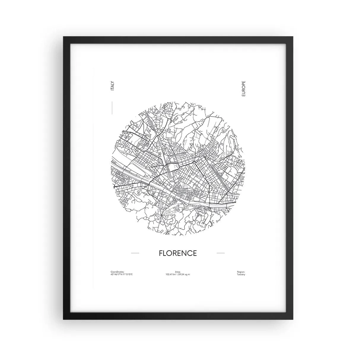 Póster en marco negro - Anatomía de Florencia - 40x50 cm