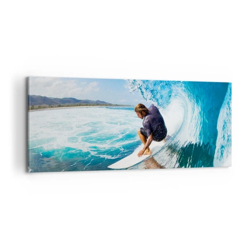 Cuadro sobre lienzo - Impresión de Imagen - Bailando con las olas - 100x40 cm