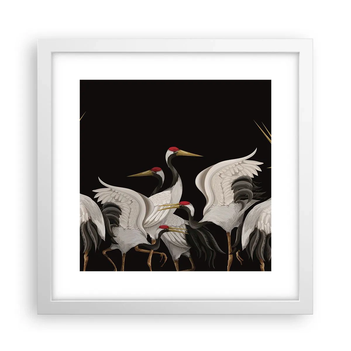 Póster en marco blanco - Asuntos de aves - 30x30 cm