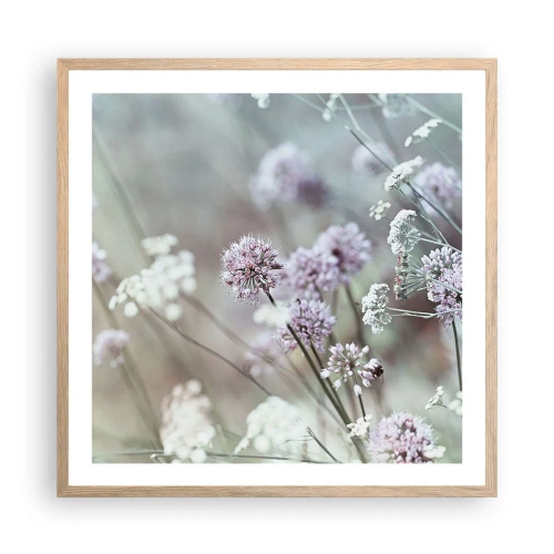 Póster en marco roble claro - Dulces filigranas de hierbas - 60x60 cm