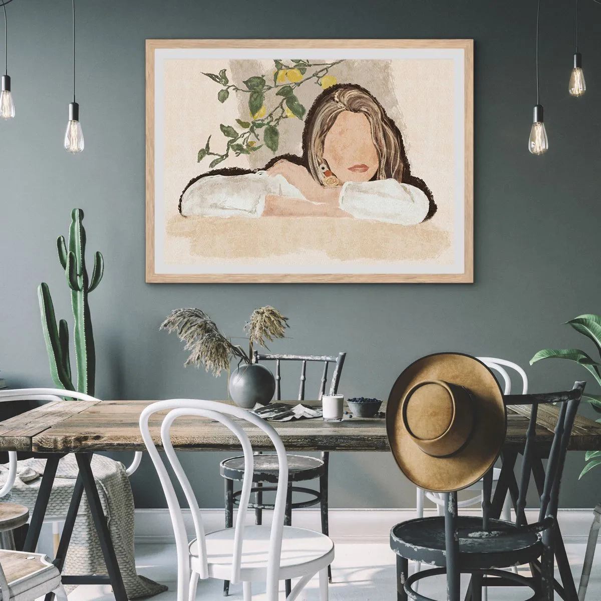 Póster en marco roble claro - La belleza del sur - 50x40 cm