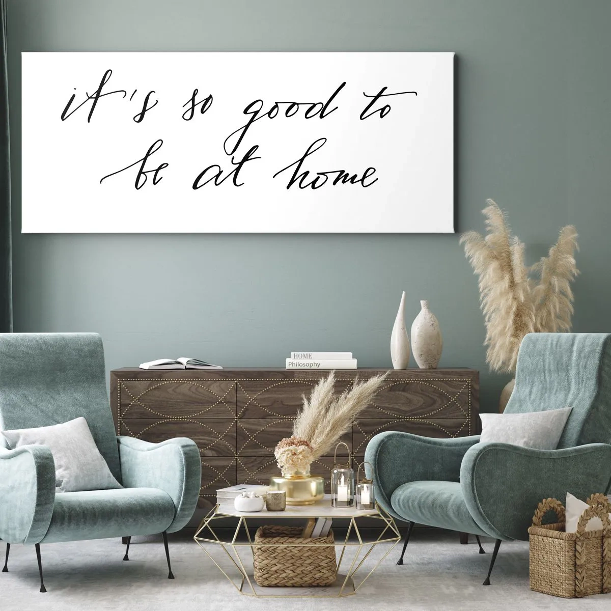 Cuadro sobre lienzo - Impresión de Imagen - Letras de estilo caligráfico sobre fondo blanco. - 160x50cm - Toda la verdad - Decoración de pared moderna para salón y dormitorio ARTTOR
