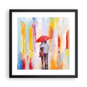 Póster en marco negro - Que siga lloviendo - 40x40 cm