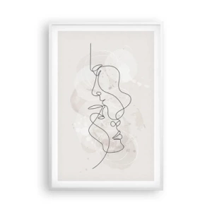 Póster en marco blanco - En un abrazo - 61x91 cm