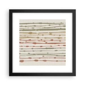 Póster en marco negro - Composición de notas musicales - 30x30 cm