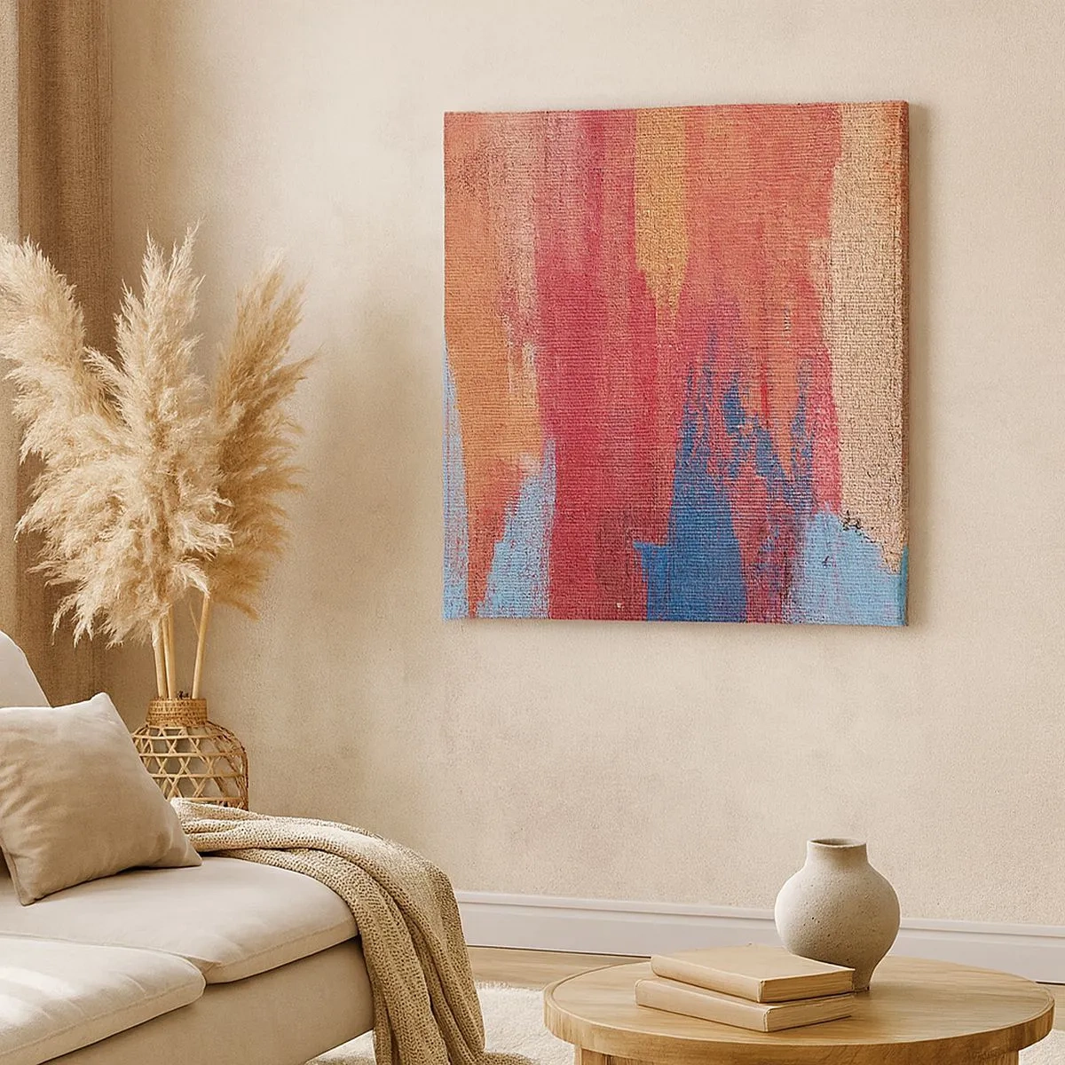 Cuadro sobre lienzo - Impresión de Imagen - Trazos de arco iris - 30x30 cm