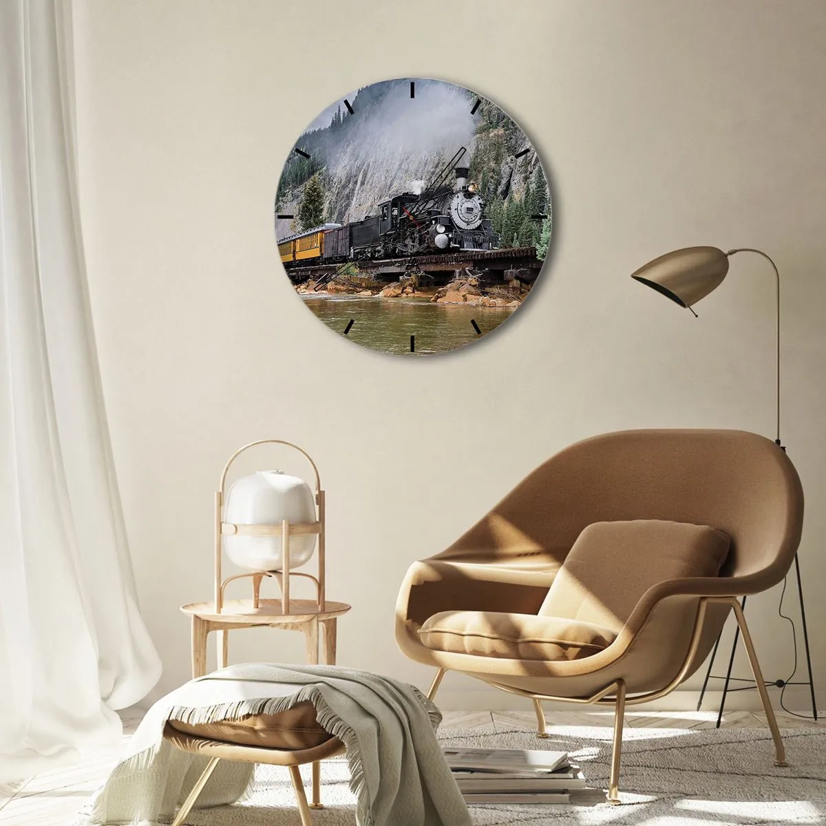 Reloj de pared - Reloj de vidrio - ¿Adónde me llevas? - 40x40 cm