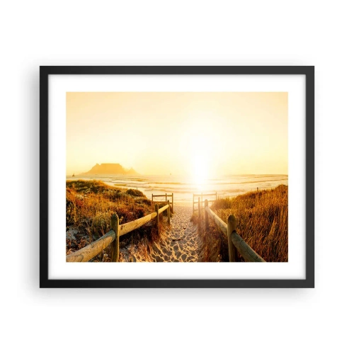 Póster en marco negro - A través de la duna, hacia el sol - 50x40 cm
