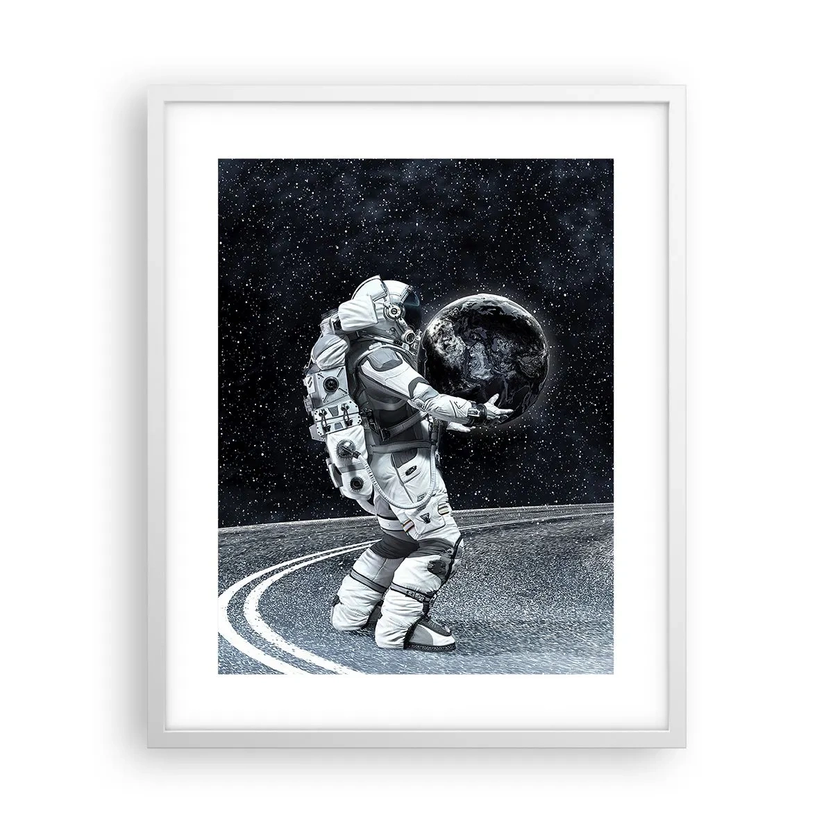 Póster en marco blanco - En la Vía Láctea - 40x50 cm