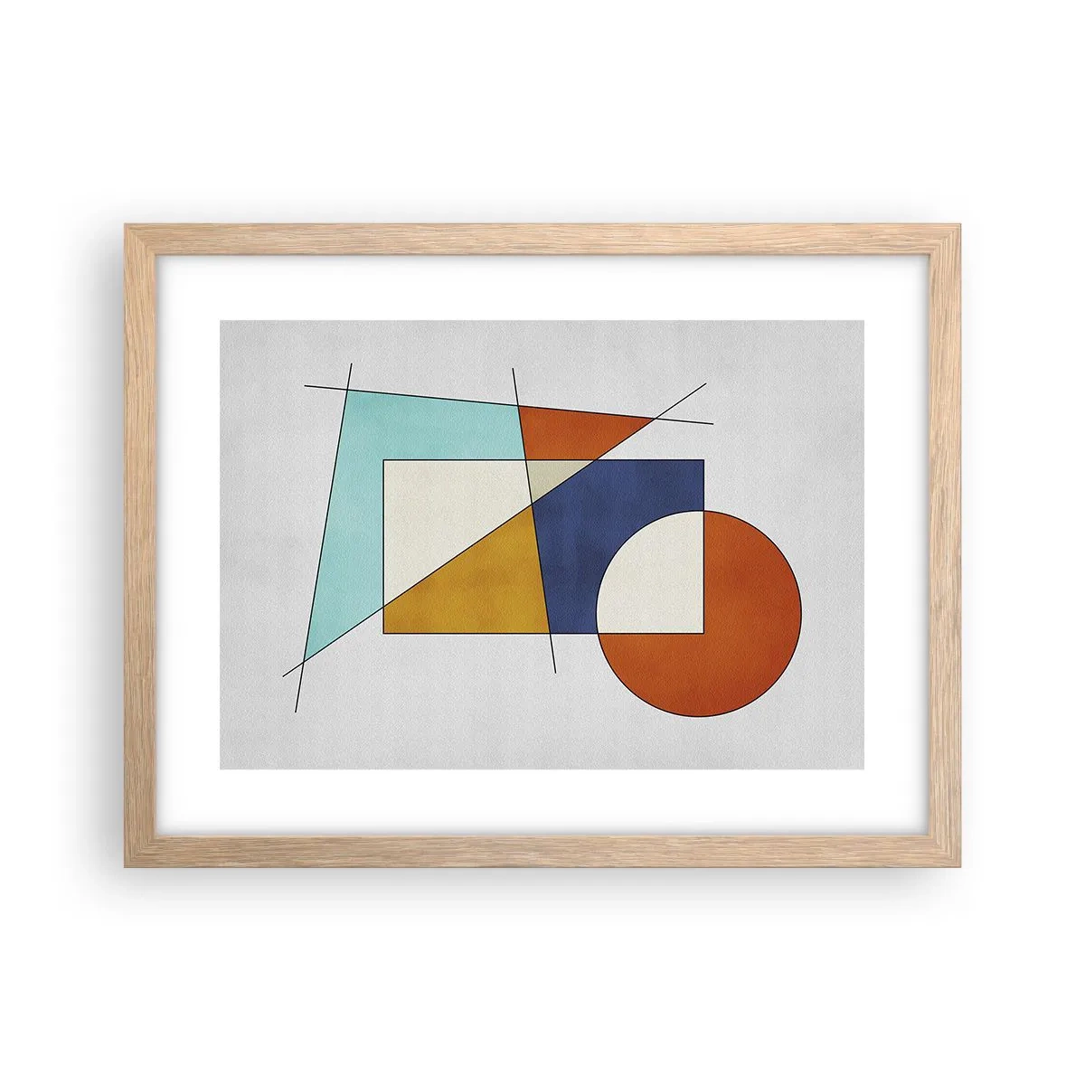 Póster en marco roble claro - Abstracción: diversión modernista - 40x30 cm