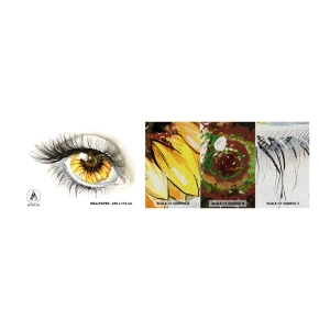 Muestra de fotomural Premium Sand - Un aspecto tan caluroso como el verano - Abstracción, Gráficos, Ojo - 100x30 cm