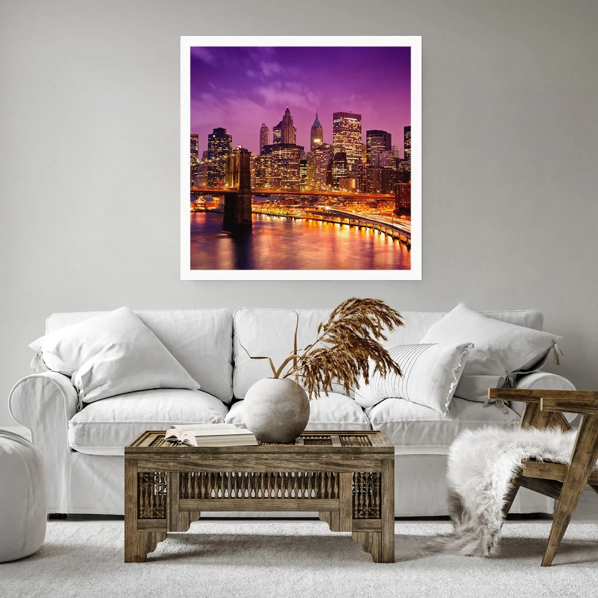 Póster - Manhattan púrpura y dorado - 30x30 cm
