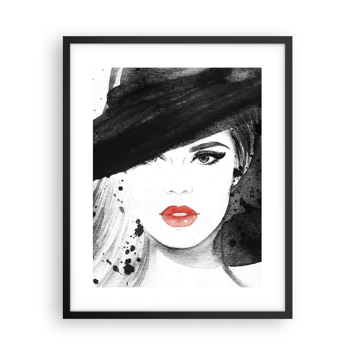 Póster en marco negro - Dama de negro - 40x50 cm