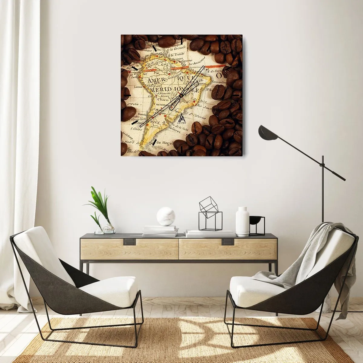 Reloj de pared - Reloj de vidrio - ¿De dónde viene el mejor café? - 30x30 cm