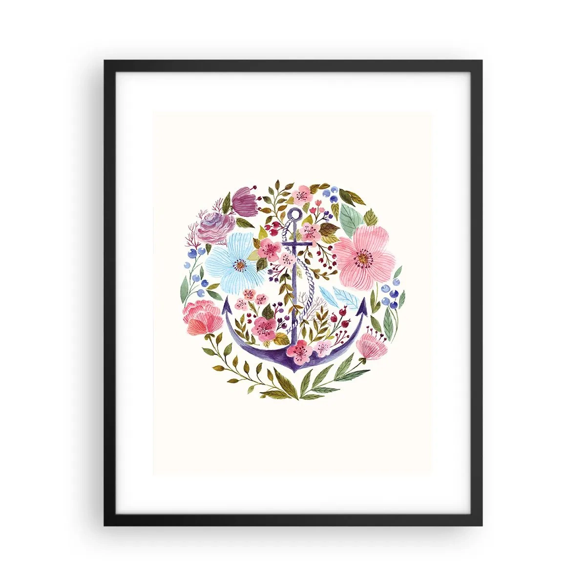 Póster en marco negro - El sueño reparador de un marinero - 40x50 cm