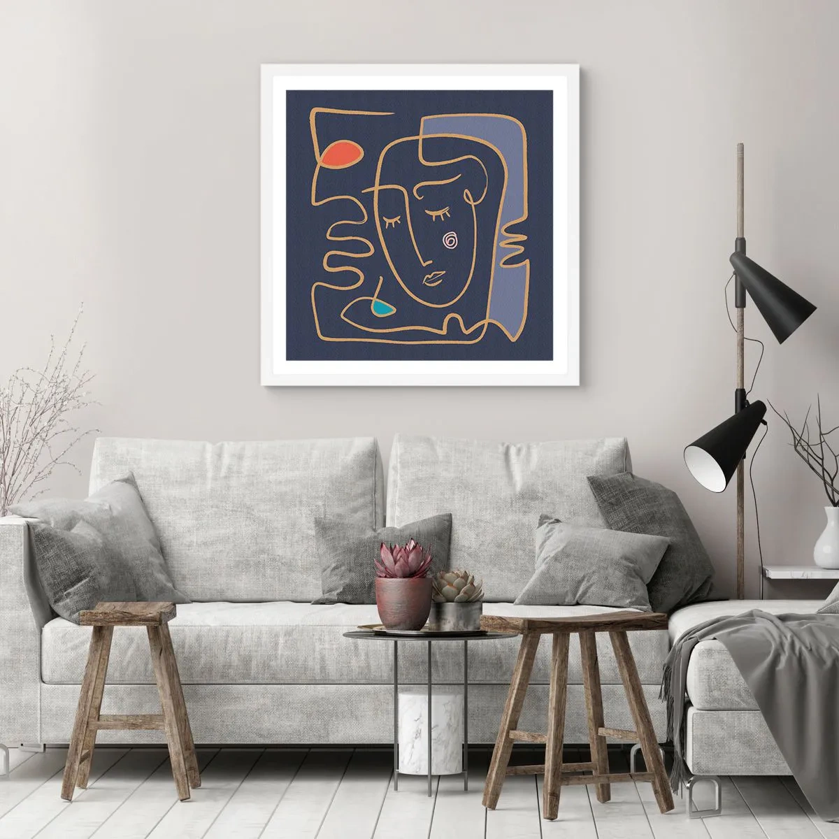 Póster en marco blanco - En un maravilloso sueño - 40x40 cm