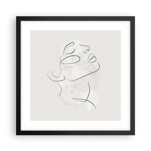 Póster en marco negro - Contorno de un sueño - 40x40 cm