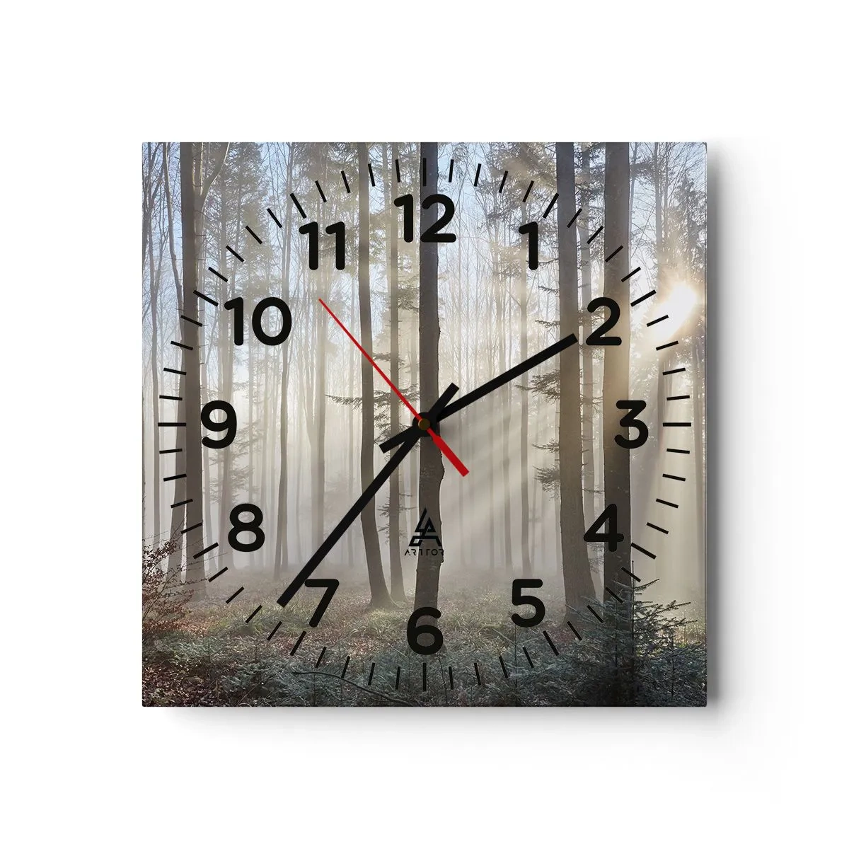 Reloj de pared - Reloj de vidrio - La niebla también está despierta - 30x30 cm