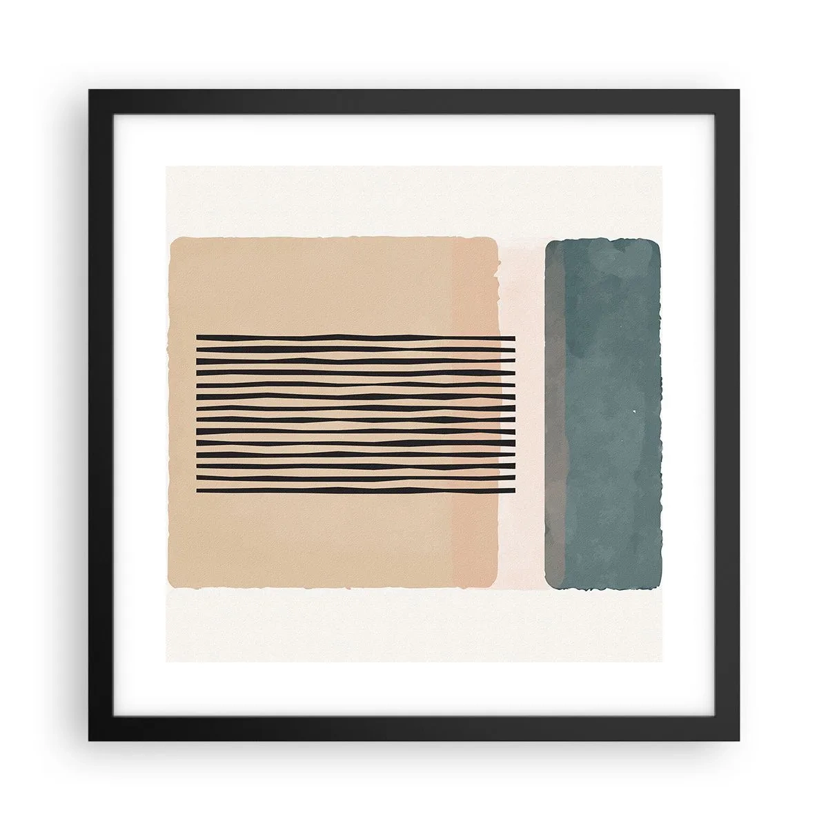 Póster en marco negro - Todo en orden - 40x40 cm