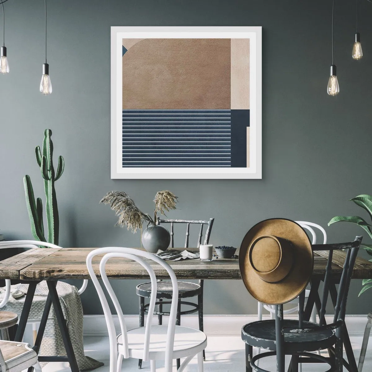 Póster en marco blanco - Composición de sencillez y redondez - 50x50 cm