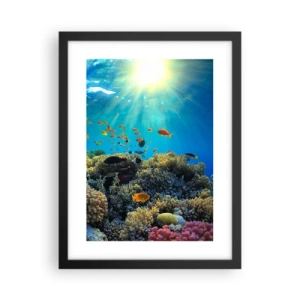 Póster en marco negro - Tesoros submarinos - 30x40 cm