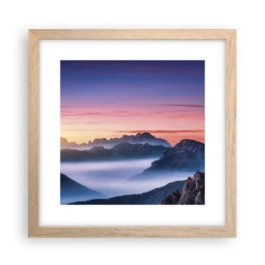 Póster en marco roble claro - Sobre los valles - 30x30 cm