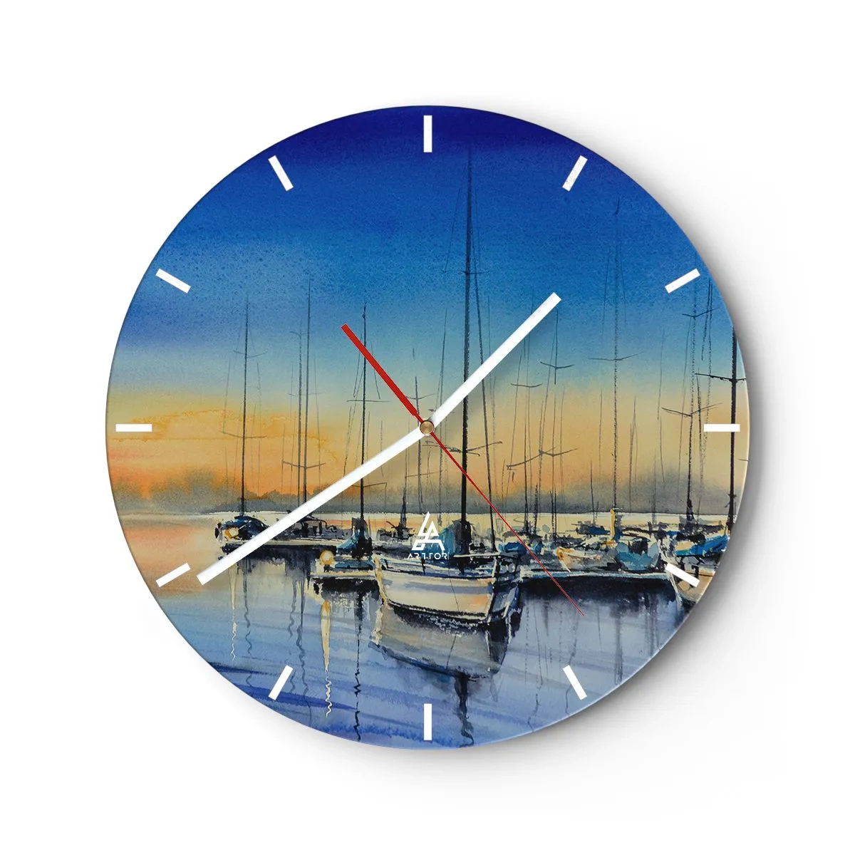 Reloj de pared - Reloj de vidrio - El final de un buen día - 40x40 cm