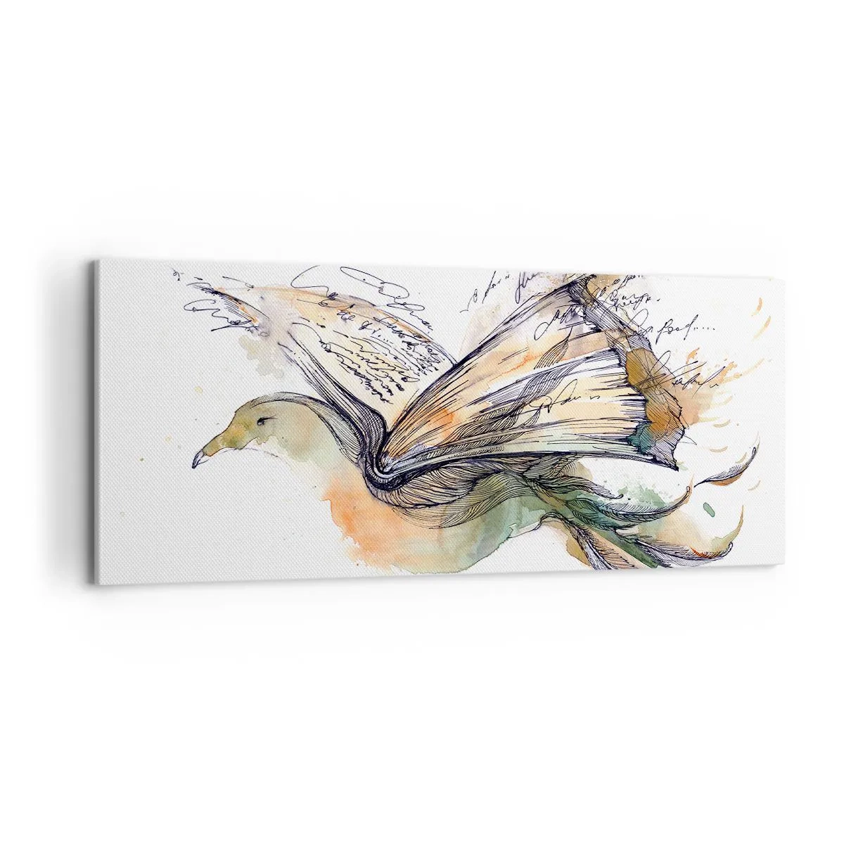 Cuadro sobre lienzo - Impresión de Imagen - En las alas de la poesía - 100x40 cm