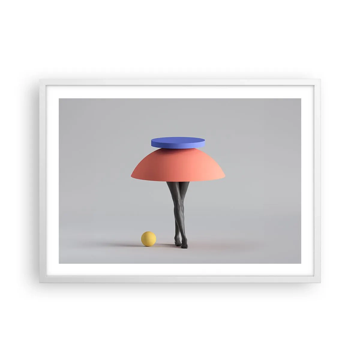 Póster en marco blanco - Composición surrealista - 70x50 cm