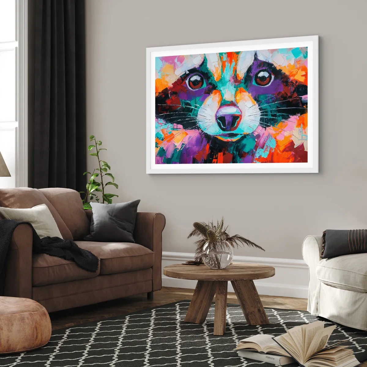 Póster en marco blanco - Solo buenas emociones - 50x40 cm