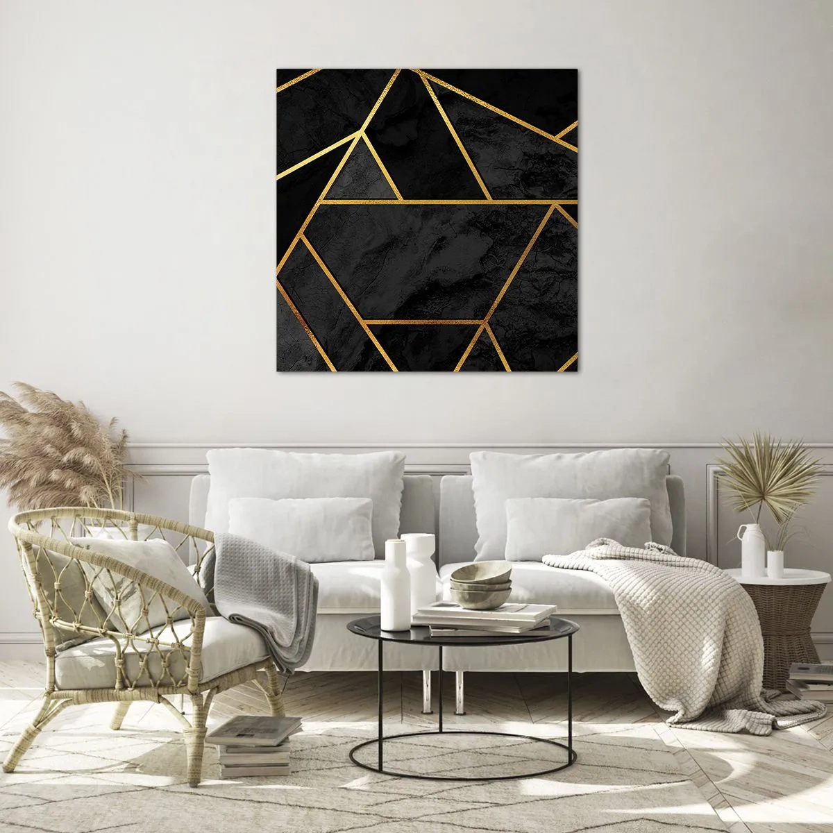 Cuadro sobre vidrio - Impresiones sobre Vidrio - Oscuridad y brillo - 70x70 cm