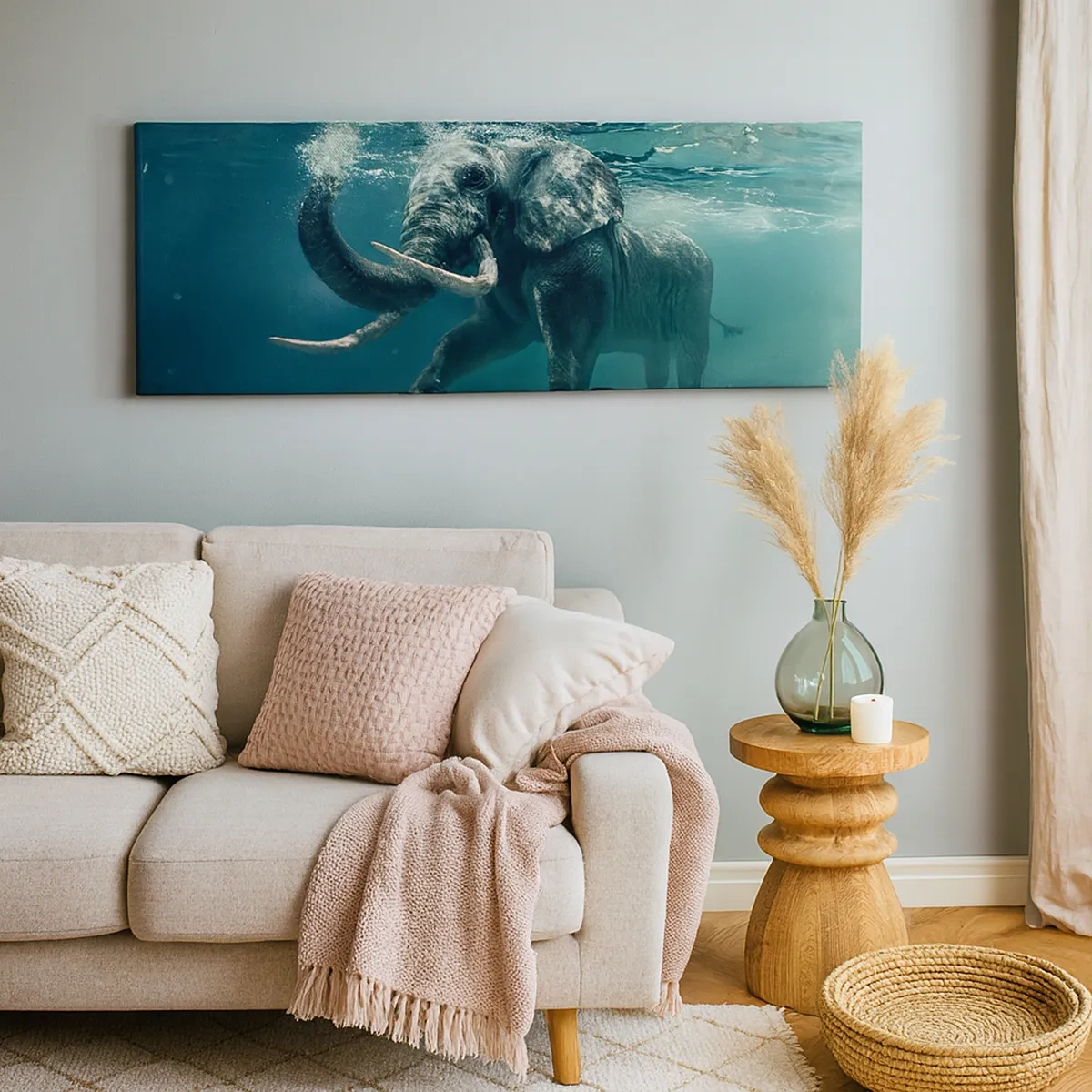 Cuadro sobre lienzo - Impresión de Imagen - A todos nos gusta nadar - 30x30 cm